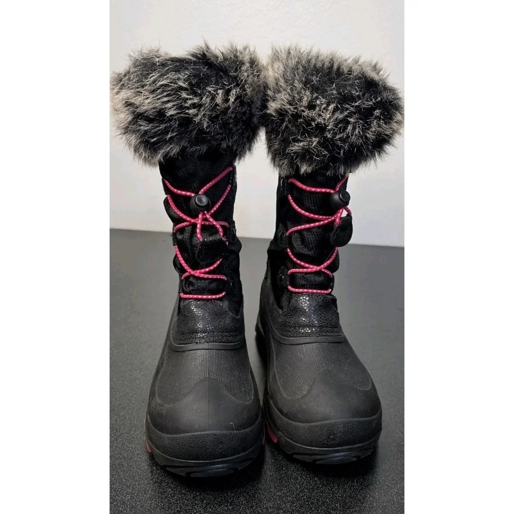 Kamik Girl 4 Powdery 3 Waterproof‎ Winter BootsPink Black Waterproof Snow Fur